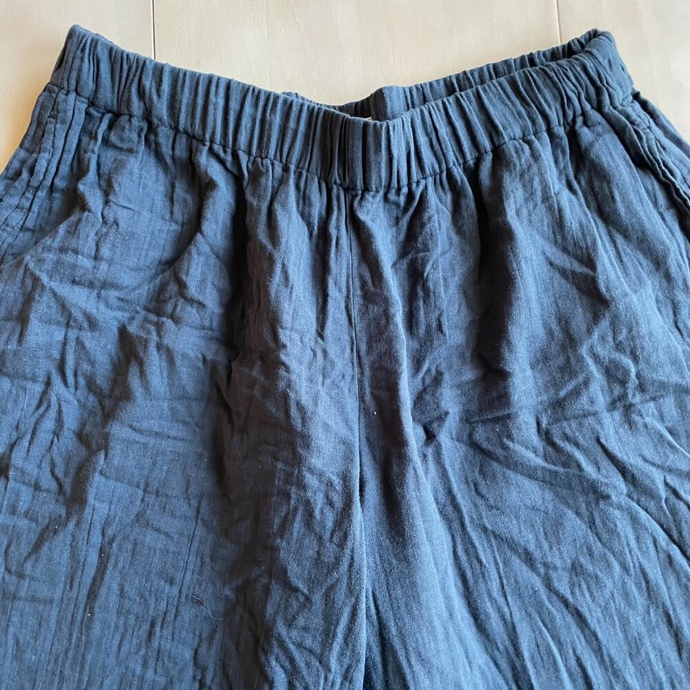 Pact 100% Organic Cotton Women's Coastal Double Gauze Wide Leg Pant, Blue - XL - Picture 5 of 12